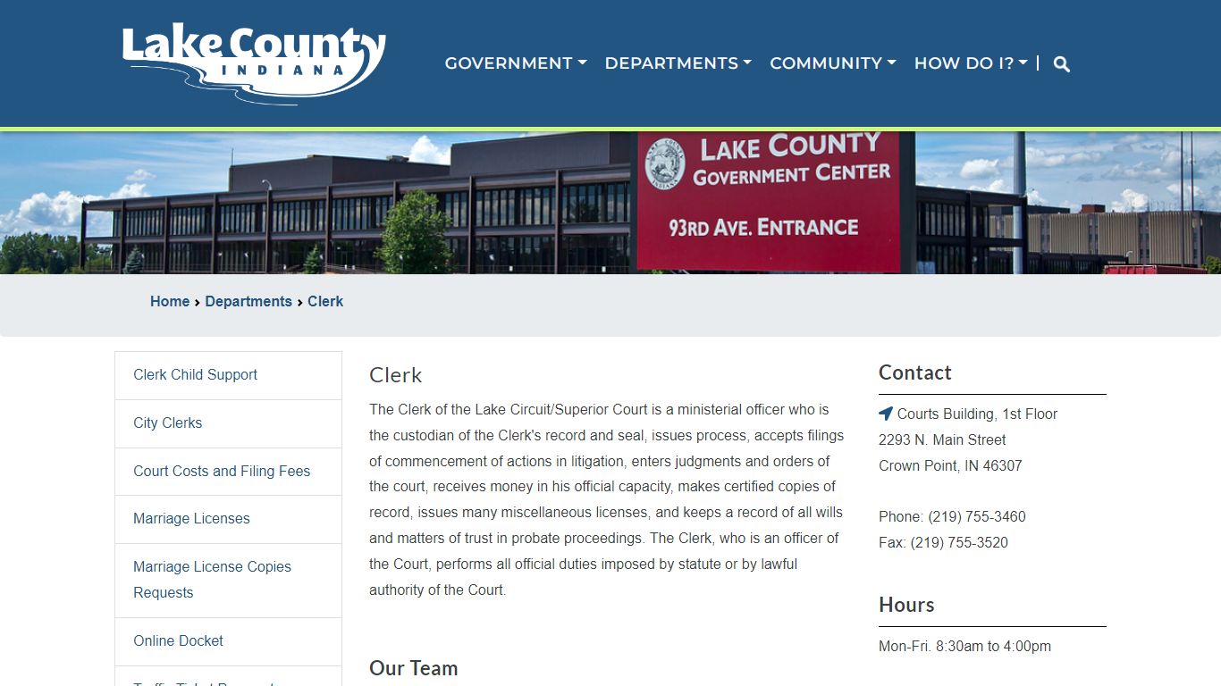 Clerk - Lake County, Indiana